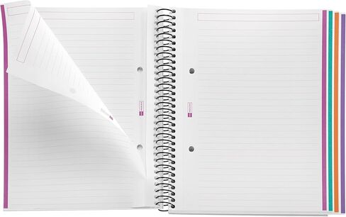 M® Miquelrius 4 دفتر موضوع ، A5 (8.27 "× 5.83") ، ورق مبطن ، وزن ثقيل ، 120 ورقة من ورق مكون من 2 حفرة بألوان ، غطاء من الورق المقوى in Kuwait