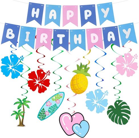 Happy Birthday Banner with 9 Pcs Hanging Swirls Garland Party Decorations Pre-strung Cartoon Themed Banner for Birthday Party Supplies(Video Game,Blue,Red,Yellow) in Saudi Arabia