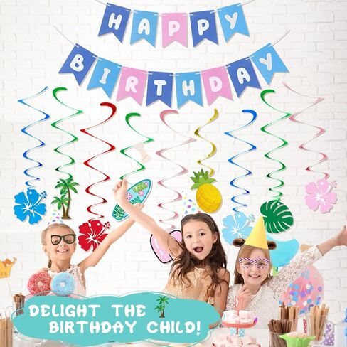 Happy Birthday Banner with 9 Pcs Hanging Swirls Garland Party Decorations Pre-strung Cartoon Themed Banner for Birthday Party Supplies(Video Game,Blue,Red,Yellow) in Saudi Arabia