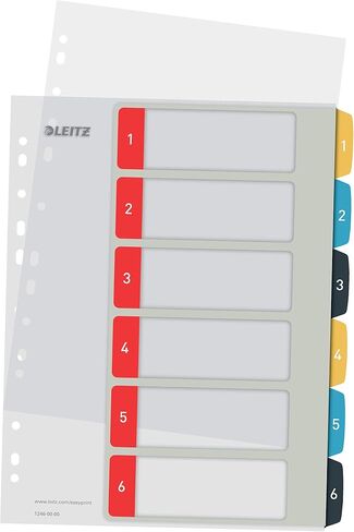 LEITZ A4 Index 1-6 ، Heavy Duty ، Range ، Multicolored ، 12460000 in Kuwait