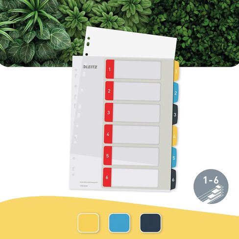 LEITZ A4 Index 1-6 ، Heavy Duty ، Range ، Multicolored ، 12460000 in Kuwait