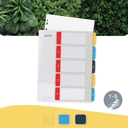 Leitz A4 Printable Index 1-6, Heavy Duty, Cosy Range, Multicoloured, 12460000 in Saudi Arabia