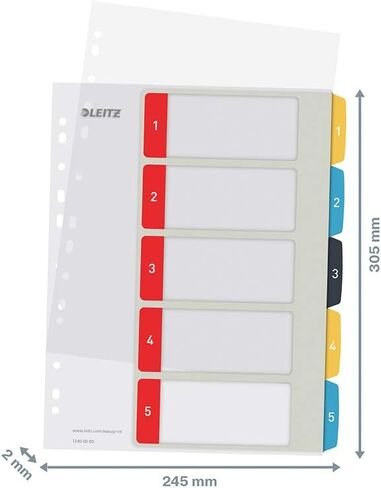 Leitz A4 Printable Index 1-6, Heavy Duty, Cosy Range, Multicoloured, 12460000 in Saudi Arabia