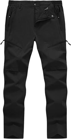 YSENTO Men's Cargo Hiking Pants Water Resistant 5 Zipper Pockets Ripstop 4-Way Stretchy Quick Dry Work Pants in Kuwait