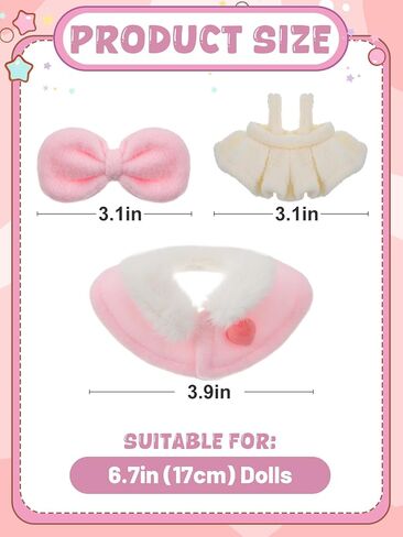 Unique Clothes Set for 17cm Dolls - Cute Purple Lace Dress & Headband Outfit Accessories for Dress Up Dolls Play & Collector Display Women Gifts (Excluding Doll) in Saudi Arabia