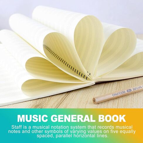 Korndoz 100 Pages Music Notebook ، 10.24 × 7.5 بوصة ورقة الموظفين لتكوين الموسيقى ، ورقة فارغة وورقة مخطوطة لكتاب الأغاني والموسيقيين والطلاب in Saudi Arabia