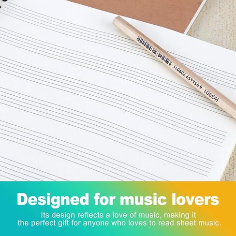 Korndoz 100 Pages Music Notebook ، 10.24 × 7.5 بوصة ورقة الموظفين لتكوين الموسيقى ، ورقة فارغة وورقة مخطوطة لكتاب الأغاني والموسيقيين والطلاب in Saudi Arabia