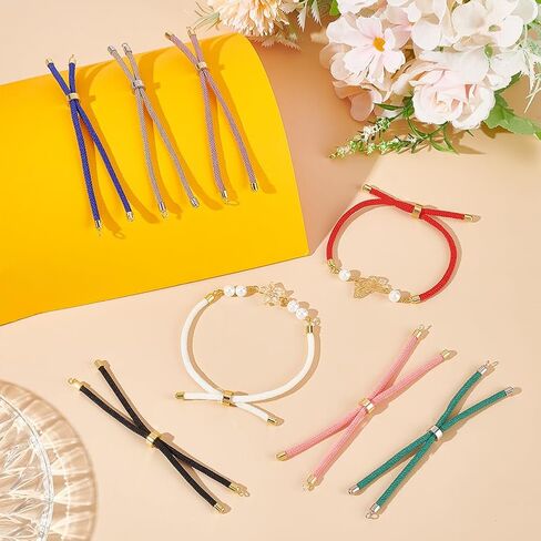 UNICRAFTALE Slider Bracelets Nylon Twisted Cord Bracelets Adjustable Bracelet with Metal Findings Bracelet Chains for Women Jewelry Making Accessories in Saudi Arabia