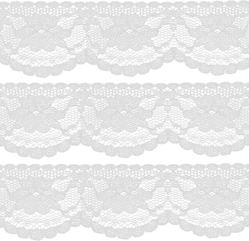pson 18 Yards Lace Ribbon Trim, White Floral Embroidered Decorative Satin Ribbon, Elegant Style for DIY Crafts, Wedding Dress, Party Decor, Home Embellishment (1.37 Inches Wide) in Saudi Arabia
