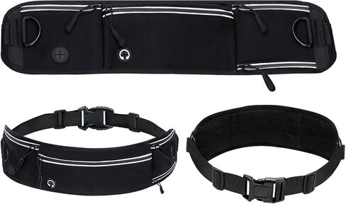 Waist Leash for Dog Walking, Waist Running Leash with Zipper, Walking Pouch for Dog Walking, Reflective Dual Padded Handles Walking Leashs, Bungee Retractable Running for Medium to Large Dogs in Saudi Arabia