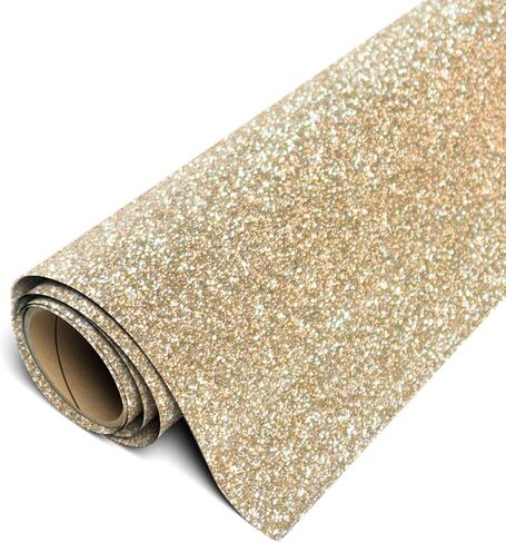 SISER GLITTER HTV 11.8 "× 10 قدم لفة - الحديد على فينيل نقل الحرارة (الشمبانيا) in Saudi Arabia