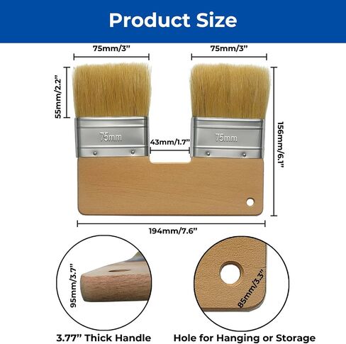 6 pcs Stain Trim chip Oil Paint Brushes Set Bulk Craft Bristle Glue House U Shaped Double Headed Clear Coat Painting Supplies Tools Indoor use Paintbrush for Wall Wood Home Improvement in Saudi Arabia