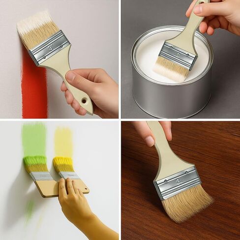 6 pcs Stain Trim chip Oil Paint Brushes Set Bulk Craft Bristle Glue House U Shaped Double Headed Clear Coat Painting Supplies Tools Indoor use Paintbrush for Wall Wood Home Improvement in Saudi Arabia