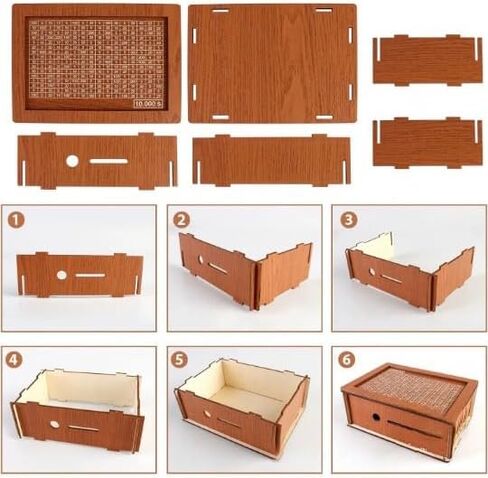 10000 Savings Challenge Box,Cash Vault Wooden Savings Box,Money Saving Box,Wooden Bank Coin Bank with Counting Target,Wooden Money Box with Money Target and Numbers (1) in Saudi Arabia