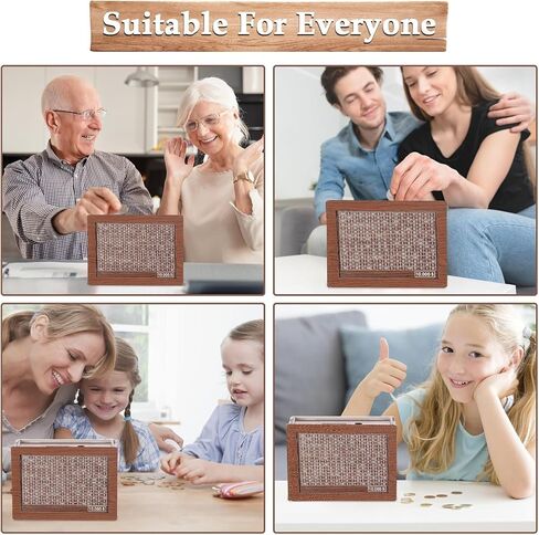 10000 Savings Challenge Box,Cash Vault Wooden Savings Box,Money Saving Box,Wooden Bank Coin Bank with Counting Target,Wooden Money Box with Money Target and Numbers (1) in Saudi Arabia