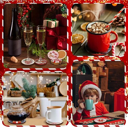 12 PCS Christmas Diamond Art Coasters Classic Christmas Elements Diamond Painting Coasters مع Holder Xmas Crafts for البالغين DIY (Santa Claus) in Kuwait