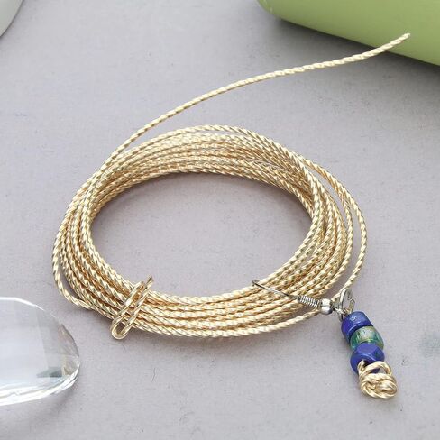 The Beadsmith Twisted Craft Wire - Wire Elements - Soft Temper - 18 Gauge, 8 Ft Coil - Gold Color - Beading Wire Used for Jewelry Making, Wire Wrapping, and Other DIY Arts & Crafts in Saudi Arabia