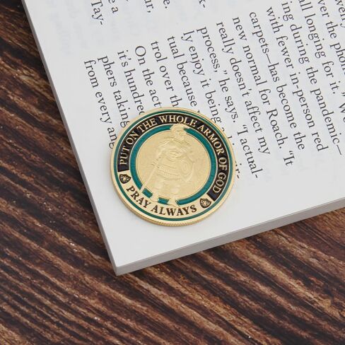 5 PCS Armor of God Coins ، مجموعة التحديات العملات العادية ، درع الله الكامل الرموز الدينية لدراسة الكتاب المقدس المسيحية والهدايا العسكرية in Kuwait