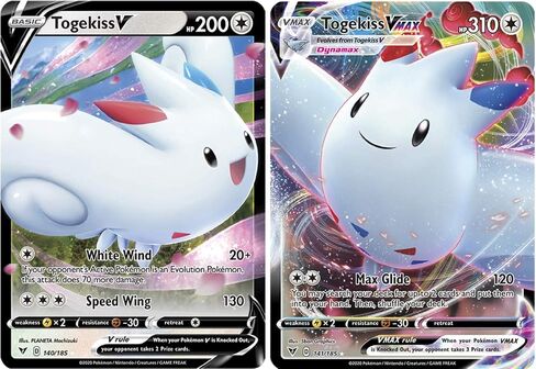 Pokemon Vmax Card Set - Togekiss VMAX 141/185 & Togekiss V 140/185 - Vivid Voltage - Ultra Rare Card Lot in Saudi Arabia