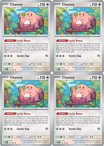 Chansey 113/165 - PlaySet X4 - Pokemon 151 - Holo Rare 4 Card Lot in Kuwait