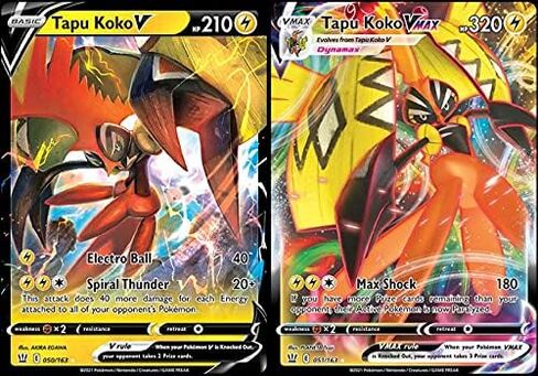 مجموعة بطاقة Tapu Koko V & Vmax Ultra Rare - 050/163 & 051/163 - Styles Sword & Shield in Saudi Arabia