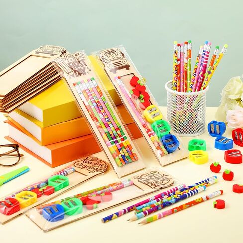 Tenceur 90 PCS /15 تم العودة إلى أقلام قرطاسية المدارس التي تشمل مجموعة Apple Erasers Sharpeners حاملي القلم العودة إلى هدايا المدار in Kuwait