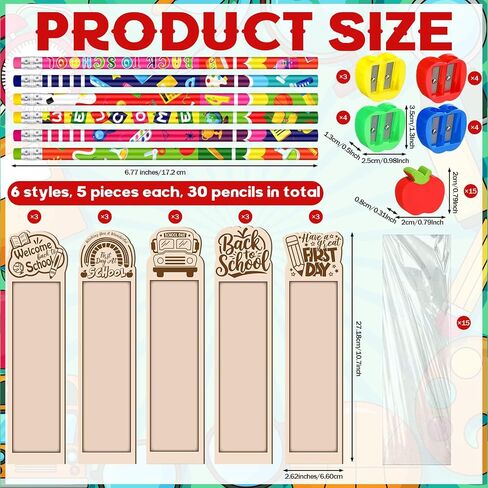 Tenceur 90 PCS /15 تم العودة إلى أقلام قرطاسية المدارس التي تشمل مجموعة Apple Erasers Sharpeners حاملي القلم العودة إلى هدايا المدار in Kuwait