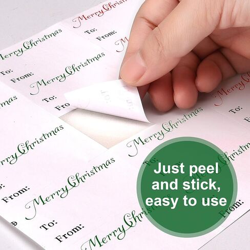 360 Pieces Christmas Self-Adhesive Tags and Stickers - Merry Christmas Name Labels for Xmas Supplies in Saudi Arabia