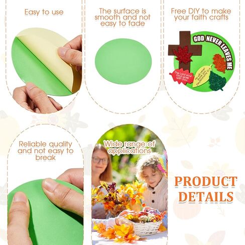Henoyso 12 Set Cross Denel Diy Fall Craft for Kids Sunday School Crafts Christian Craft Kits تشمل قرص Cross Maple Leaf Sticker Supplies أقلام ملونة لعيد الشكر لحفلات الخريف in Kuwait
