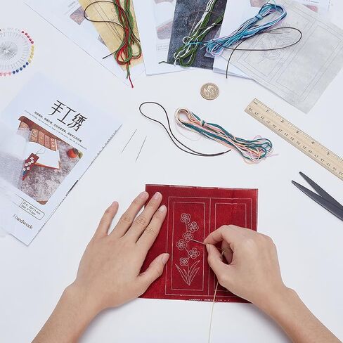 FreeBloss 4 Set تطريز مرجعية مجموعة أدوات التطريز للمبتدئين مع تعليمات مطرزة مرجعية DIY Hand Hand Embroidery Kit Ponclarker Kit Cross Cross Kit in Saudi Arabia