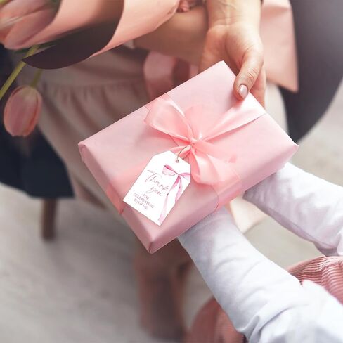 100 Pcs Pink Bow Thank You Paper Gift Tags Watercolor Coquette Bowknot Blank Tags Hanging Labels with Hemp Rope for Birthday Baby Shower Bachelorette Present DIY Crafts in Saudi Arabia