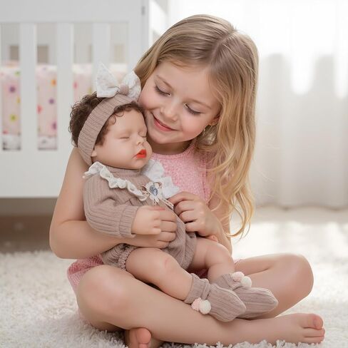 BABESIDE 3 Pcs Baby Doll Clothes Accessories Set for 12-16 Inch Babys Doll, Knitted Romper, Bow Headband and Socks, Baby Dolls Clothes and Accessories in Saudi Arabia