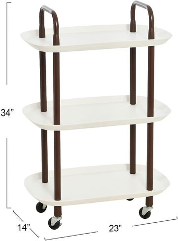 Main + Mesa Modern Plastic and Metal 3-Tier Trolley, Black and Sand in Kuwait