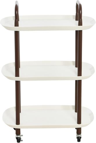 Main + Mesa Modern Plastic and Metal 3-Tier Trolley, Black and Sand in Kuwait
