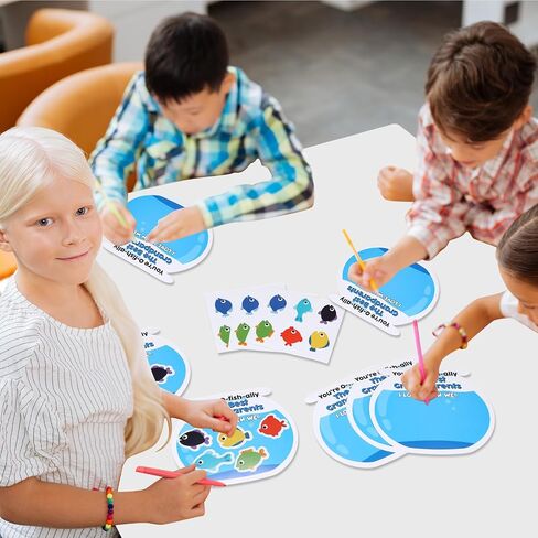 engrowtic 30 مجموعة الأجداد هدية يوم كبير جعل الخاص بك بطاقة O-fish-ally realing card kit kit kit kit kit stick sticker for fish for grandma grandma week week family party decoration in Saudi Arabia