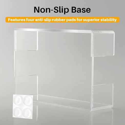 Acrylic Sticky Note Holder, 4x6 Inch Clear Dual Notepad Holder Dispenser with Triple Openings Non-Slip Rubber, Sticky Note Dispenser Memo Holder Case for Desk Office School Supplies(No Pads) in Saudi Arabia