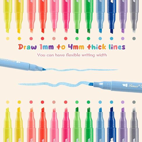 Bonace 12pcs Glitter Highlighters ، علامات تمييز Glitter Highlight ، ألوان متنوعة من النزاعات - لا يوجد نصيحة إزميل نزيف ، لمخطط اليومية ، مؤلف الكتاب المقدس ، دفتر ملاحظات （شظية بريق） in Kuwait