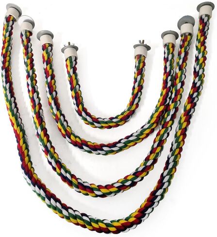حبل الطيور ، ألعاب الببغاء ، حبل بونجي على الببغاوات ، الكوكاتيل ، الببغاوات ، أقفاص بودجي مريحة (الجوز المعدني) - 21.65 بوصة in Kuwait