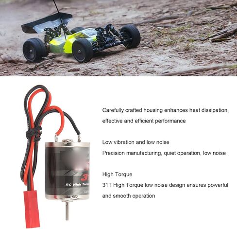370 RC Electric Motor, 31T High Torque Brushed Motor 30000 RPM Non Load Speed RC Electric Motor for RC Boat Airplane Toys Model DIY Toys, Low Noise Efficient, Heat in Saudi Arabia