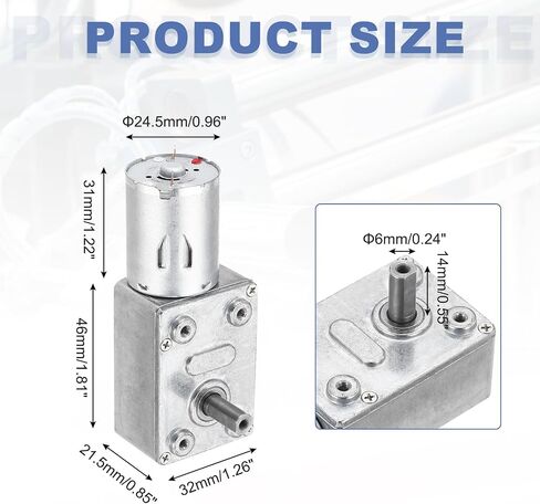 Meccanixity DC24V Worm Gear Motor ، 10rpm 14mm عمود مزدوج قفل عزم العزم الملق in Saudi Arabia
