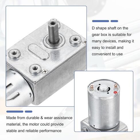 Meccanixity DC24V Worm Gear Motor ، 10rpm 14mm عمود مزدوج قفل عزم العزم الملق in Saudi Arabia