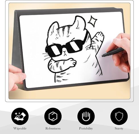 دفتر Emyvsvo Dry Erase Noteboor 9.4x6.5 بوصة محمولة A5 Whiteboard Notebook قابلة لإعادة الاستخدام محوّر مع قطعة قماش ممسحة وكتابة القلم للمكتب المنزلي للأعمال (رمادي) in Saudi Arabia