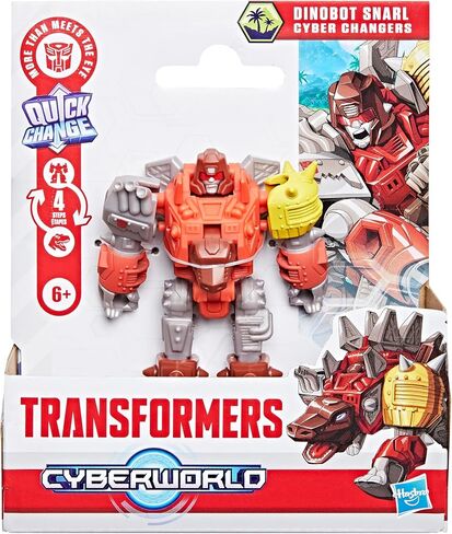 Transformers CYBERWORLD Dinobot Snarl Cyber Changers 4-Inch Action Figure, Quick Change to Dino Mode, Robot Toys for Boys and Girls 6 and Up in Saudi Arabia