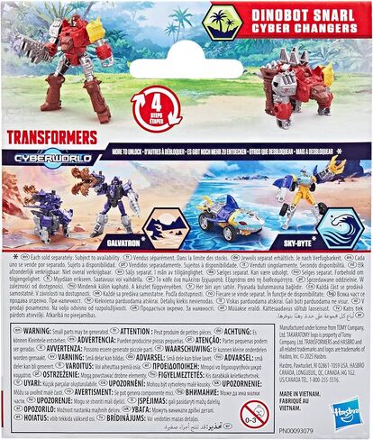 Transformers CYBERWORLD Dinobot Snarl Cyber Changers 4-Inch Action Figure, Quick Change to Dino Mode, Robot Toys for Boys and Girls 6 and Up in Saudi Arabia
