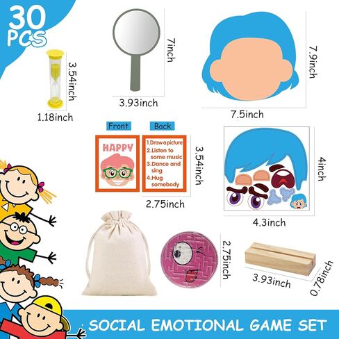 Cinrobiye Social Emotional Learning Activities Montessori Sensory Emotional & Feelings Creative Crafts Set with 9 Face Boards Emotion Flashcards Feelings Sensory Bottles Therapy Game for Preschoolers in Saudi Arabia