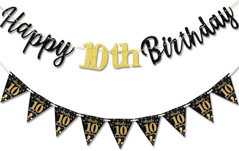 18th Birthday Decorations Banner Boys Girls, Black Gold Happy 18thBirthday Banners for Girls Boys (Birthday 18th) in Saudi Arabia