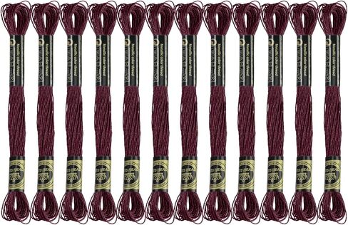 12 SKEINS التطريز خيط ، الأسود التطريز الخيط البوليستر المتقاطع من أجل التطريز اليدوي. in Kuwait