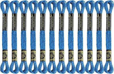 12 SKEINS التطريز خيط ، الأسود التطريز الخيط البوليستر المتقاطع من أجل التطريز اليدوي. in Kuwait