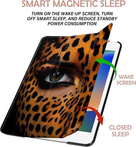 متوافق مع حافظة iPad 9th /8th /7th Generation (2021/2020/2019) iPad 10.2 بوصة مع حامل أقلام وحافظة خلفية ناعمة من مادة TPU، غطاء للنوم/الاستيقاظ التلقائي، للفتيات والنساء - الفهد الأبيض الفهد in Saudi Arabia