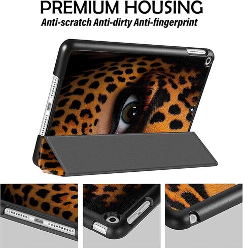 متوافق مع حافظة iPad 9th /8th /7th Generation (2021/2020/2019) iPad 10.2 بوصة مع حامل أقلام وحافظة خلفية ناعمة من مادة TPU، غطاء للنوم/الاستيقاظ التلقائي، للفتيات والنساء - الفهد الأبيض الفهد in Saudi Arabia